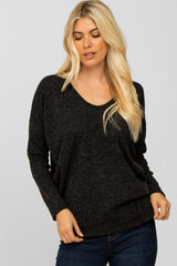 Black Dolman Sleeve Maternity Top