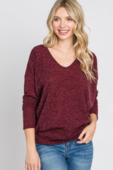 Burgundy Dolman Sleeve Top