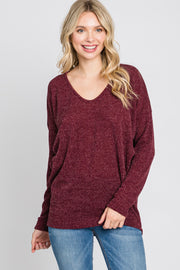 Burgundy Dolman Sleeve Top