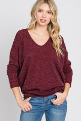 Burgundy Dolman Sleeve Top