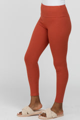 Rust Ribbed Leggings