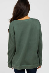 Olive Contrast Long Sleeve Pullover