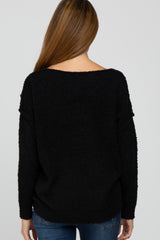 Black V-Neck Maternity Sweater