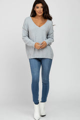 Grey V-Neck Sweater