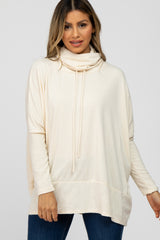 Cream Cowl Neck Contrast Dolman Sleeve Top