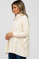 Cream Cowl Neck Contrast Dolman Sleeve Top