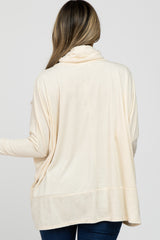 Cream Cowl Neck Contrast Dolman Sleeve Top