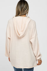 Cream Soft Knit Hooded Cardigan