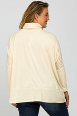 Cream Cowl Neck Contrast Maternity Plus Dolman Sleeve Top