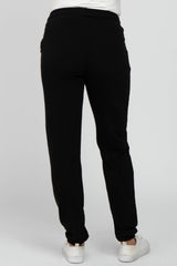 Black Soft Knit Drawstring Maternity Joggers