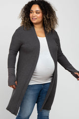 Charcoal Brushed Rib Maternity Plus Cover Up