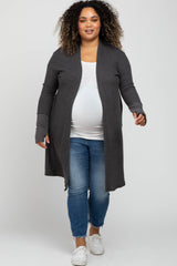 Charcoal Brushed Rib Maternity Plus Cover Up