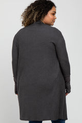 Charcoal Brushed Rib Maternity Plus Cover Up