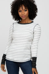 Black Striped Long Sleeve Top