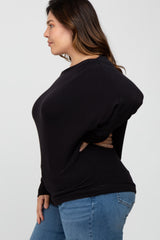 Black Off Shoulder Dolman Plus Top