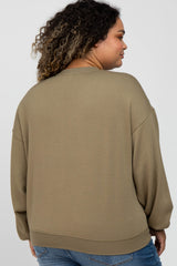 Olive Soft Pullover Maternity Plus Sweatshirt