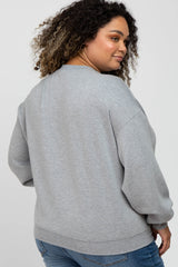 Heather Grey Soft Pullover Maternity Plus Sweatshirt