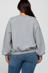 Heather Grey Soft Pullover Plus Sweatshirt