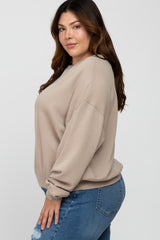 Light Mocha Soft Pullover Plus Sweatshirt