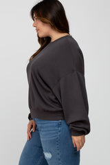 Charcoal Soft Pullover Plus Sweatshirt