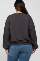 Charcoal Soft Pullover Plus Sweatshirt