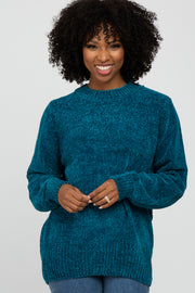 Teal Chenille Knit Sweater