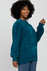 Teal Chenille Knit Sweater