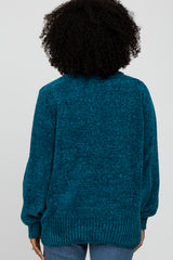 Teal Chenille Knit Sweater