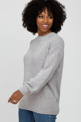 Heather Grey Chenille Knit Sweater