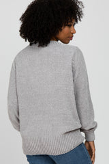 Heather Grey Chenille Knit Sweater