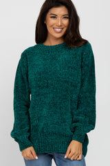 Forest Green Chenille Knit Maternity Sweater