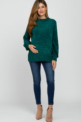 Forest Green Chenille Knit Maternity Sweater