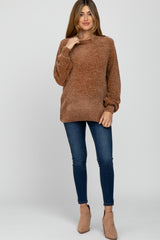 Camel Chenille Knit Maternity Sweater