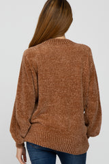 Camel Chenille Knit Maternity Sweater