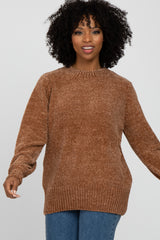 Camel Chenille Knit Sweater