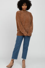 Camel Chenille Knit Sweater