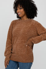 Camel Chenille Knit Sweater