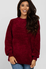 Burgundy Chenille Knit Sweater