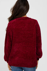 Burgundy Chenille Knit Sweater