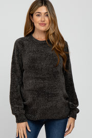 Charcoal Chenille Knit Maternity Sweater