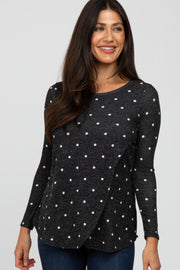 Black Polka Dot Layered Front Nursing Top