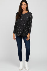 Black Polka Dot Layered Front Nursing Top