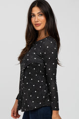 Black Polka Dot Layered Front Nursing Top