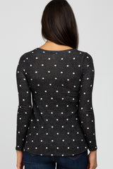 Black Polka Dot Layered Front Nursing Top