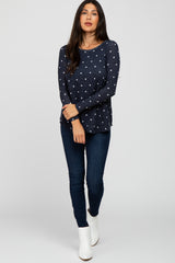 Navy Blue Polka Dot Layered Front Nursing Top