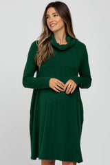 Green Cowl Neck Maternity Dress