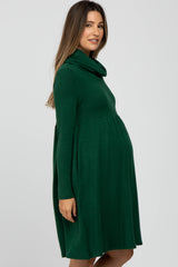 Green Cowl Neck Maternity Dress