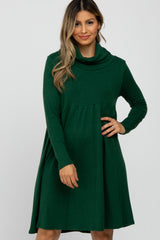 Green Cowl Neck Maternity Dress