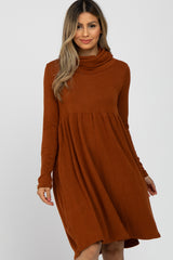 Rust Cowl Neck Dress