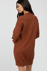 Rust Mock Neck Sweater Dress